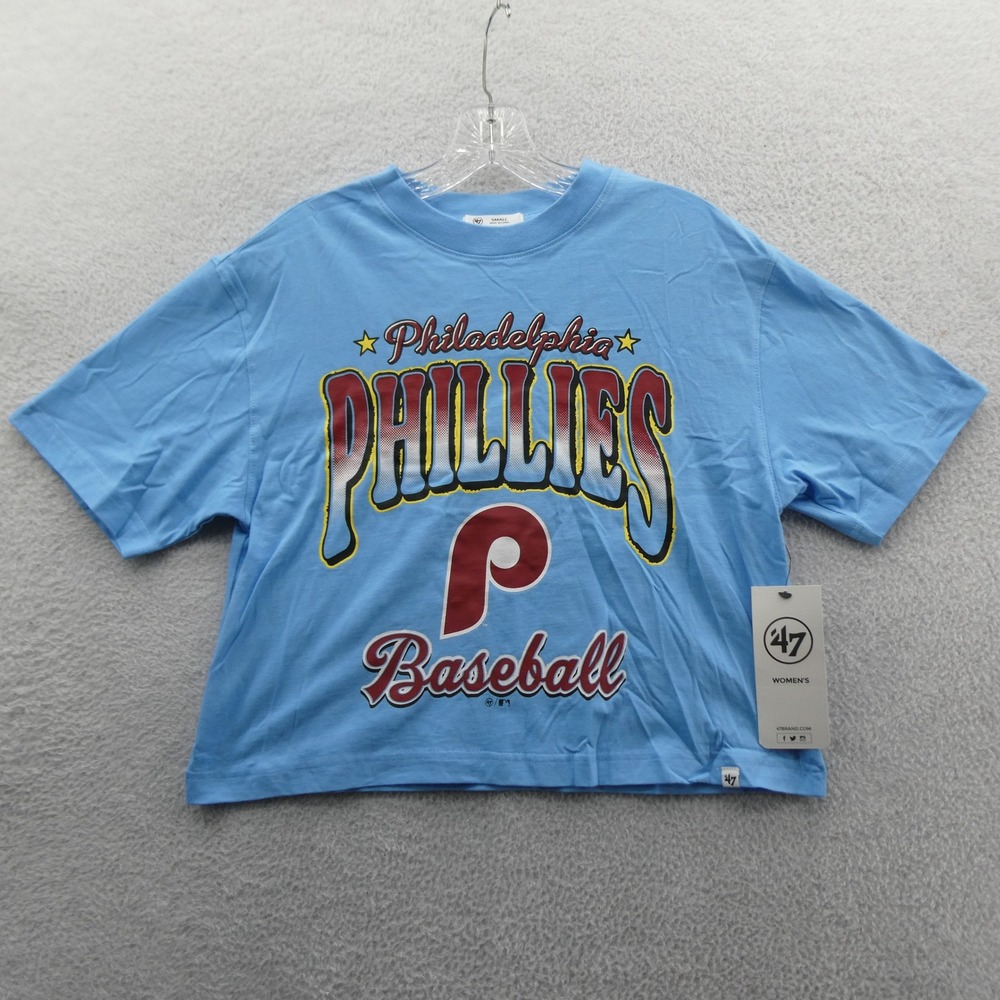 47 Brand Shirt Women Small Philadelphia Phillies Blue Baseball Cotton MLB